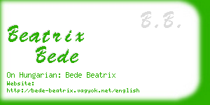 beatrix bede business card